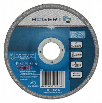 

Hogert Tarcza Korundowa Do Metalu Inox 125 x 0,8