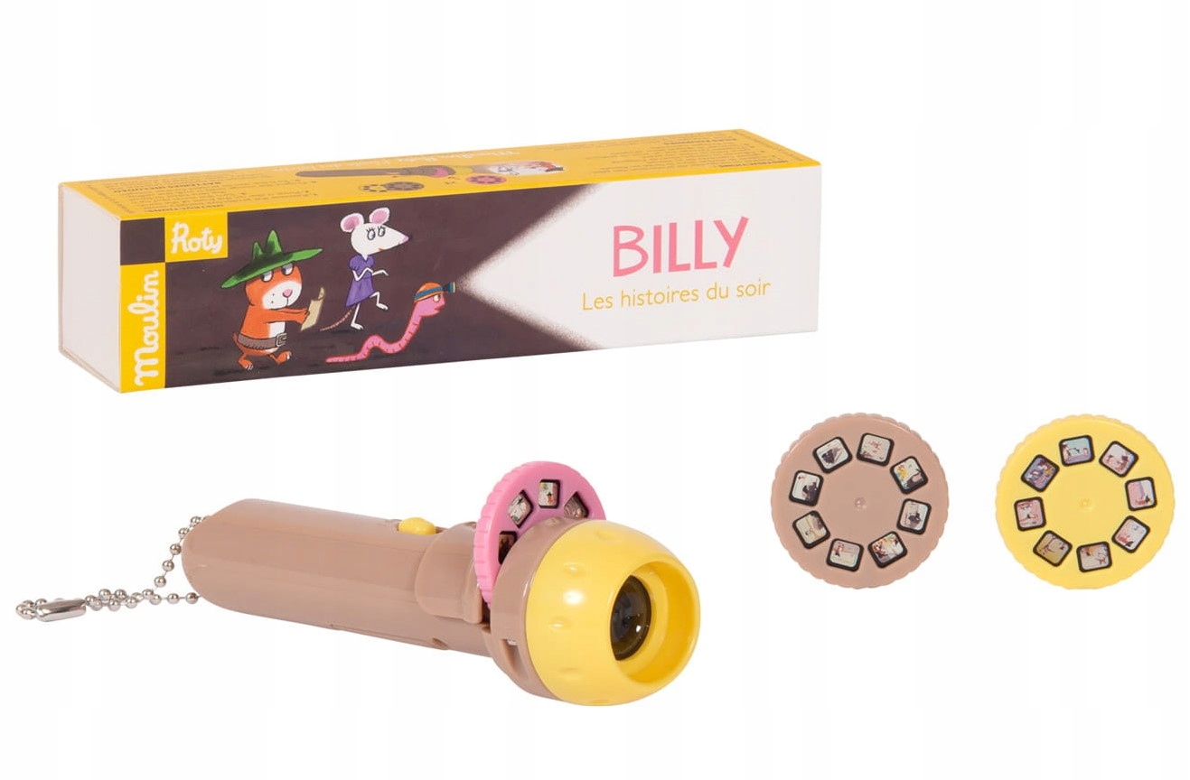 Latarka Projektor Przygody Billego Moulin Roty Zasilanie bateryjne