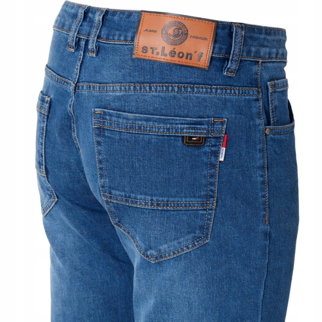 Spodnie męskie jeansowe niebieskie proste bawełna jeansy regular fit 37/30