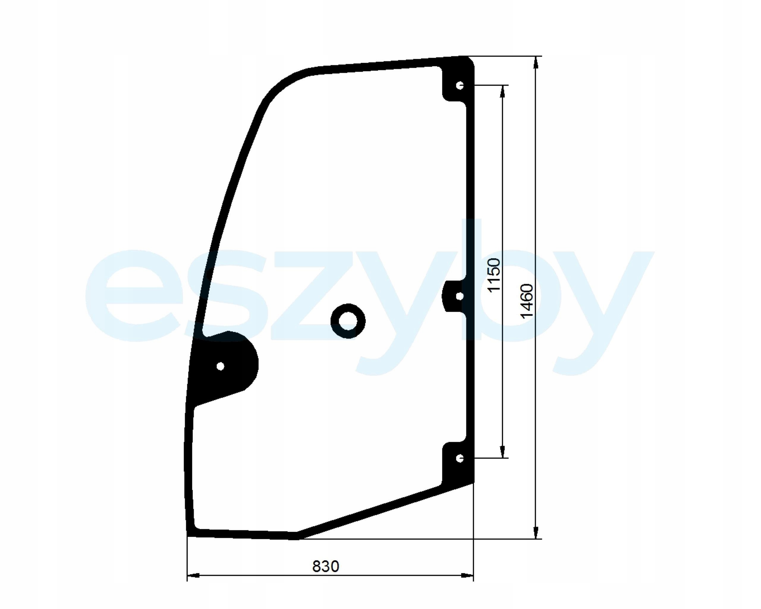 sklo nabíječka Atlas AR50 AR55 dveře levé 8013844
