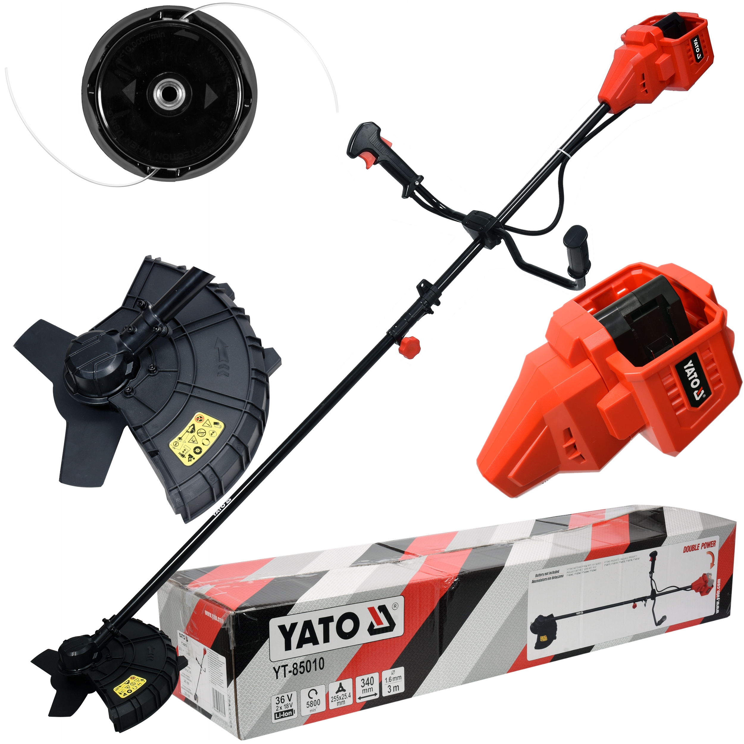Yato Kosa Podkaszarka Akumulatorowa 36V Z Tarczą I Żyłką Bez Akumulatora