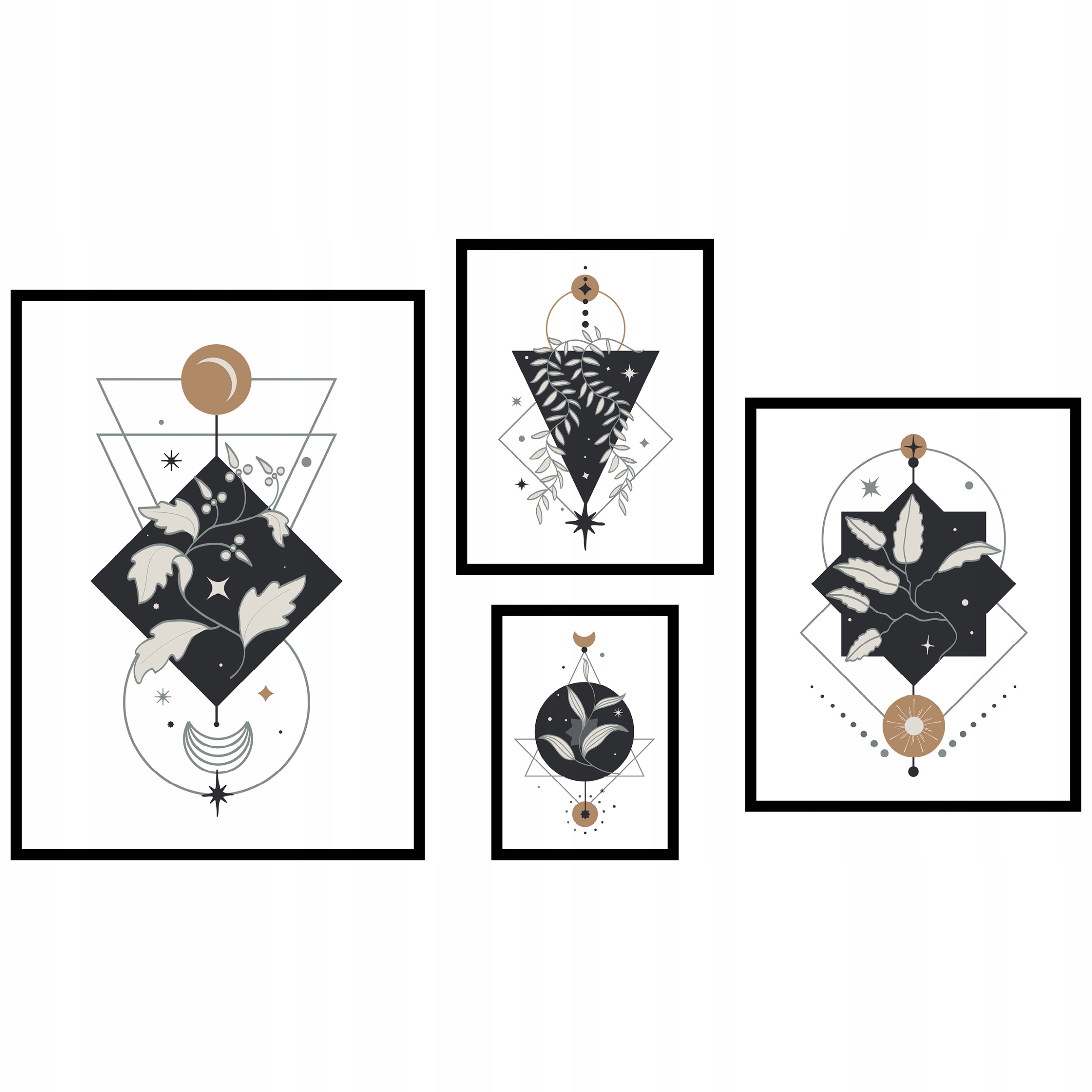 Sada plakátů abstrakce grafika geometrie vzory sada 4ks