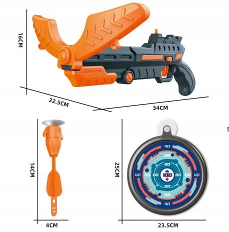 PISTOLET WYRZUTNIA NA STRZAŁKI+ TARCZA STRZELNICA Marka inna