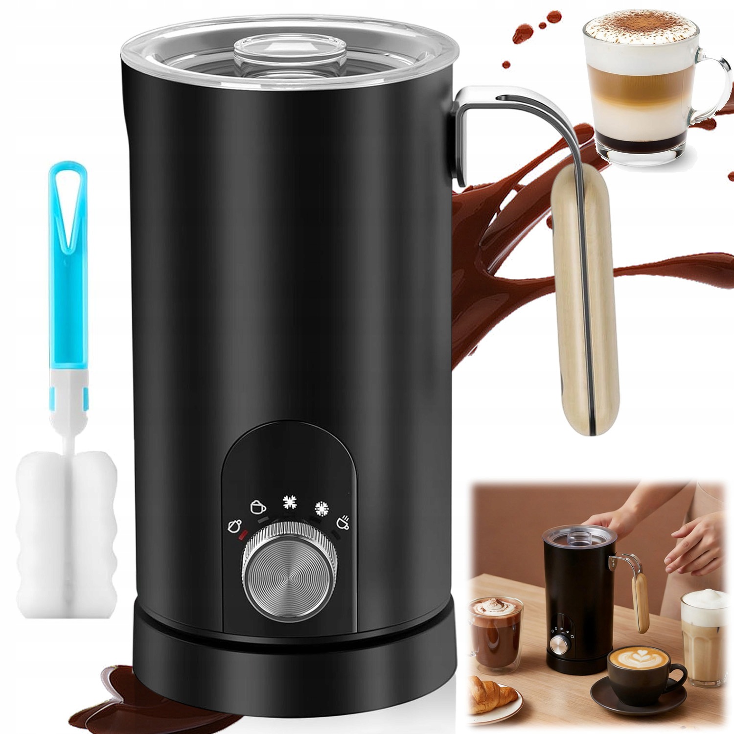 Elektrický Napěňovač Mléka A Kávy, Snadno Ovladatelný, 5 Režimů 350 ML Bpa Free