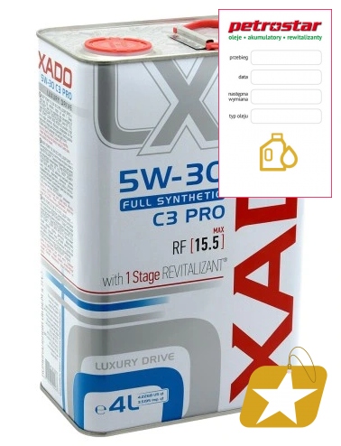 Xado Luxury Drive 5W30 C3 Pro 1STUPŇOVÝ