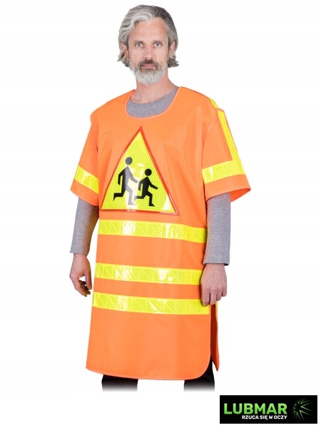 Výstražný kabát s nápisem „stop“ pro provádění dětí