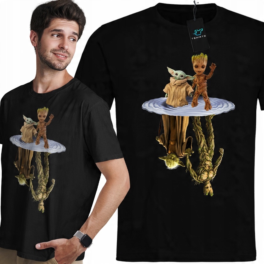 

T-Shirt Męski Koszulka Star Wars Groot Yoda XXL