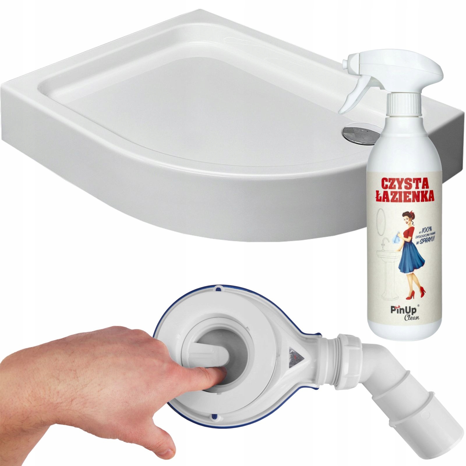 Brodzik prysznicowy antybakteryjny Laros E Compact 100x80 syfon Premium L
