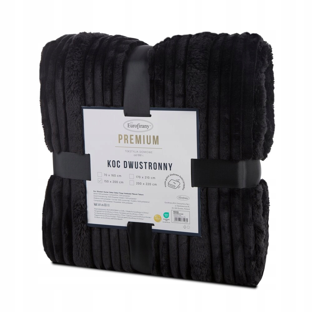 Deka Nina 220x200 Eurofirany černá, mimořádně měkká s pruhy