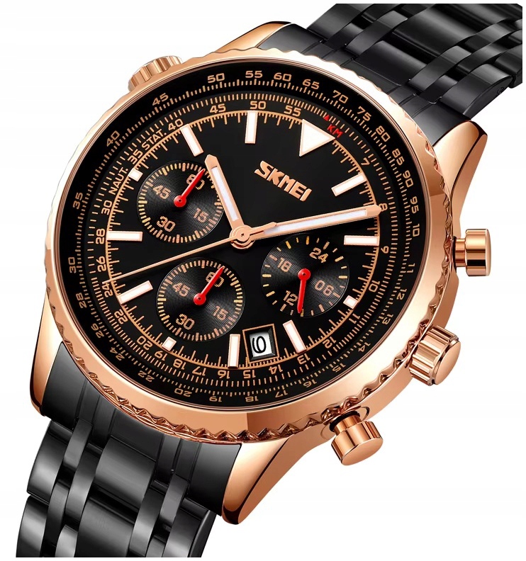 Pánské hodinky Skmei skm.193331f.mn ocelový náramek chronograf datumovka