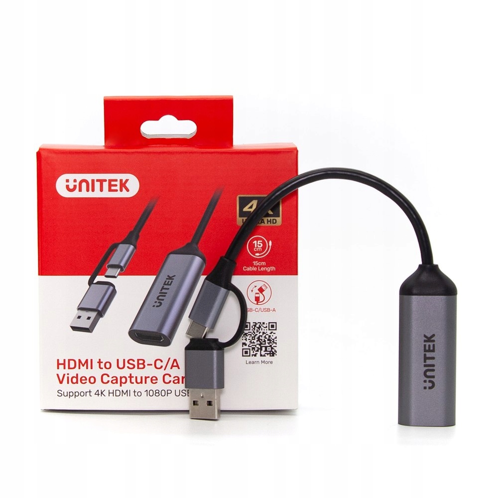 Unitek Grabber video USB-C/A, 4K HDMI 1.4b Kod producenta V1167A