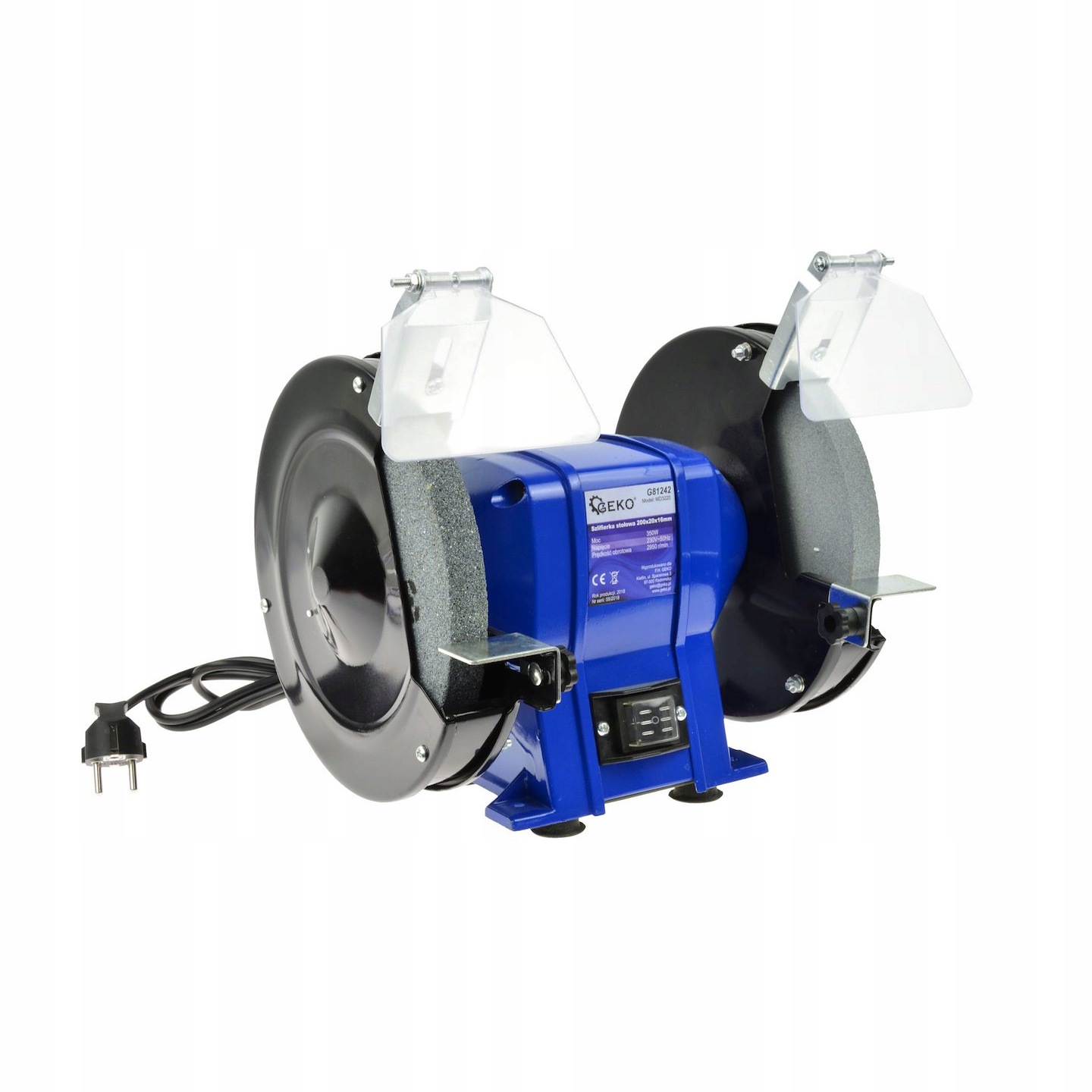 Dvoukotoučová Stolní Bruska 200 MM 350 W Ostření Leštění Geko