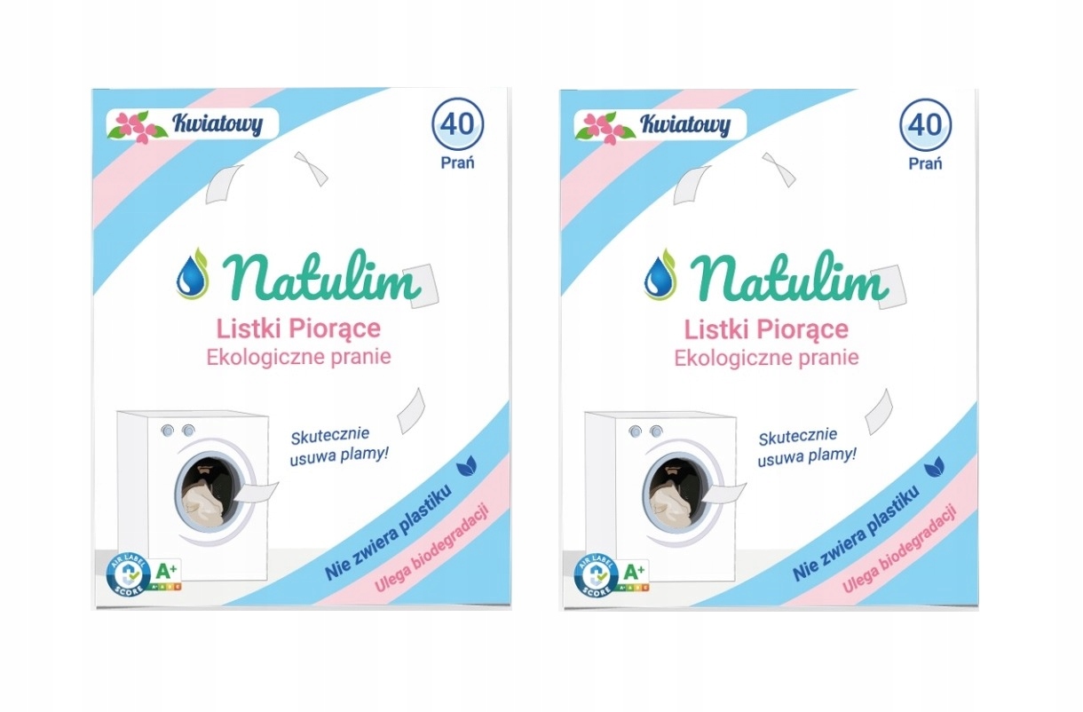 2 x Listki piorące Eko 40 prań FLOWER Natulim