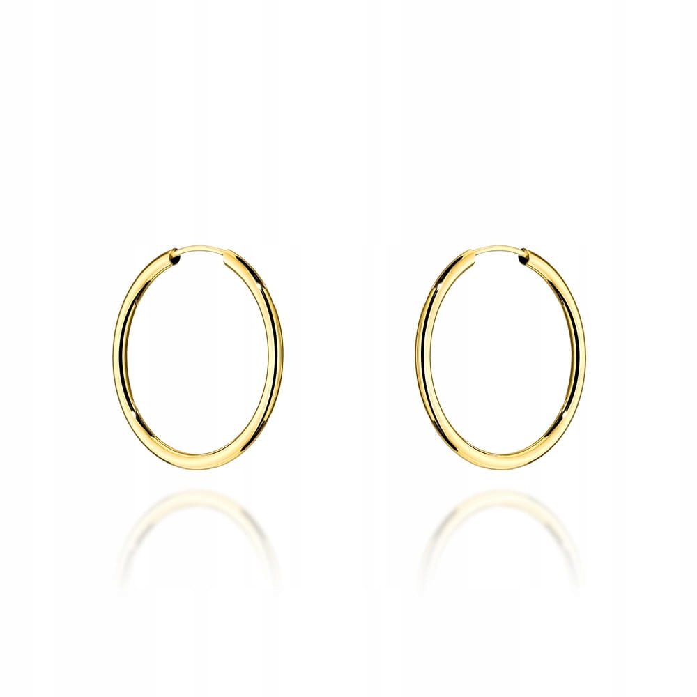 Zlaté náušnice Velká kolečka 585 2,2 cm bez kamenů Klasický vzor 0.69g 14kt