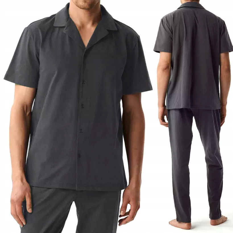 Elegantní bavlněné pánské košilové pyžamo Atlantic BNMP-002 XL