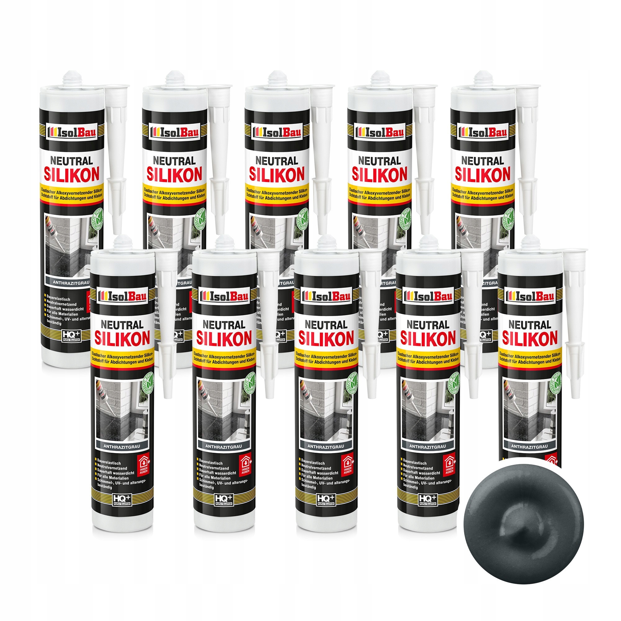 Silikon Neutrální Antracit 10 x 300 ml do koupelen Kuchyně s kameny mramoru