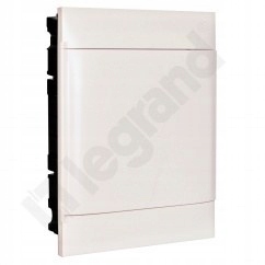 Podomítkový rozvaděč Practibox S 2x12 s bílými dveřmi, pro plné stěny