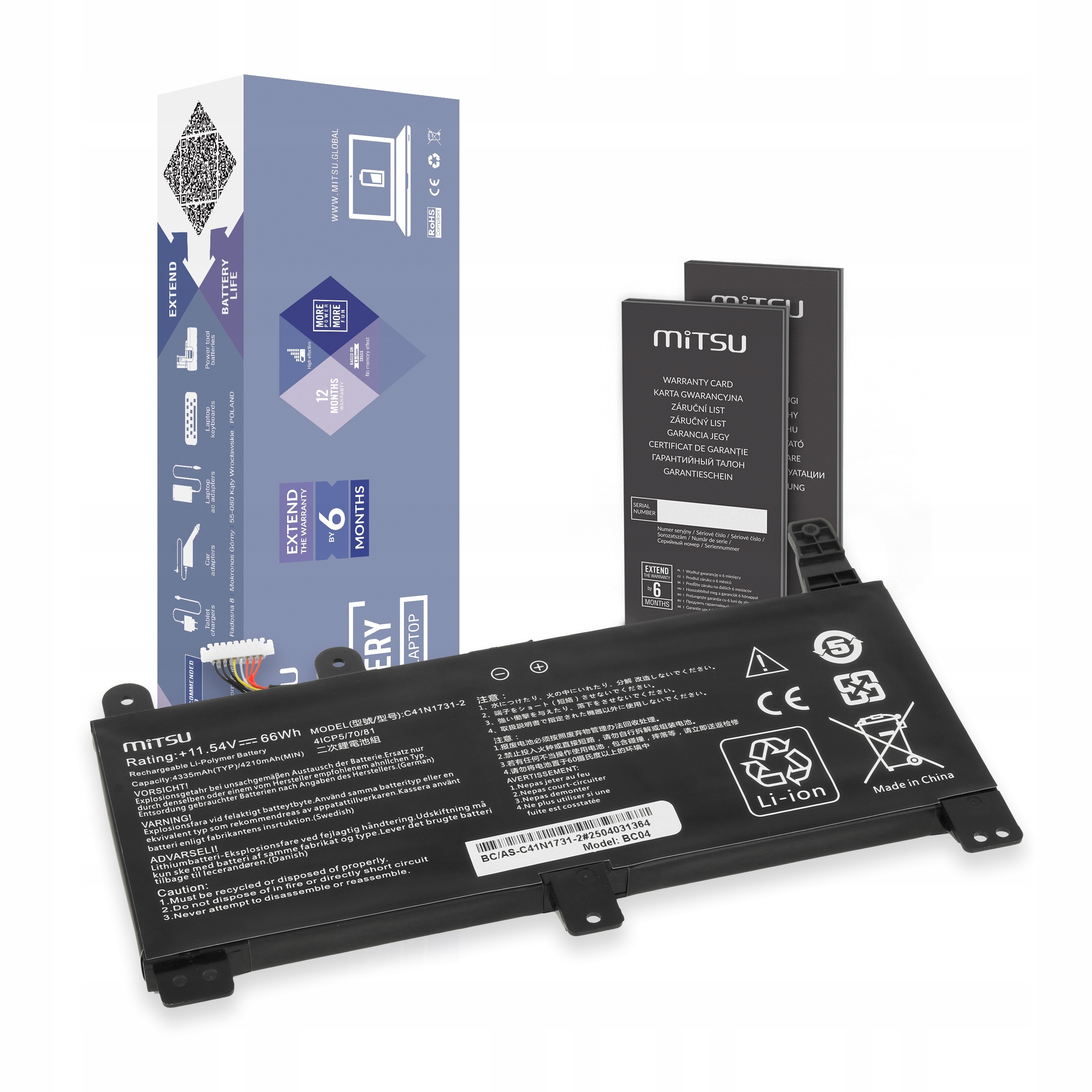 Bateria C41N1731 do Asus Rog GL504 GL504GW GL504GS GL504G GL504GM (typ C)