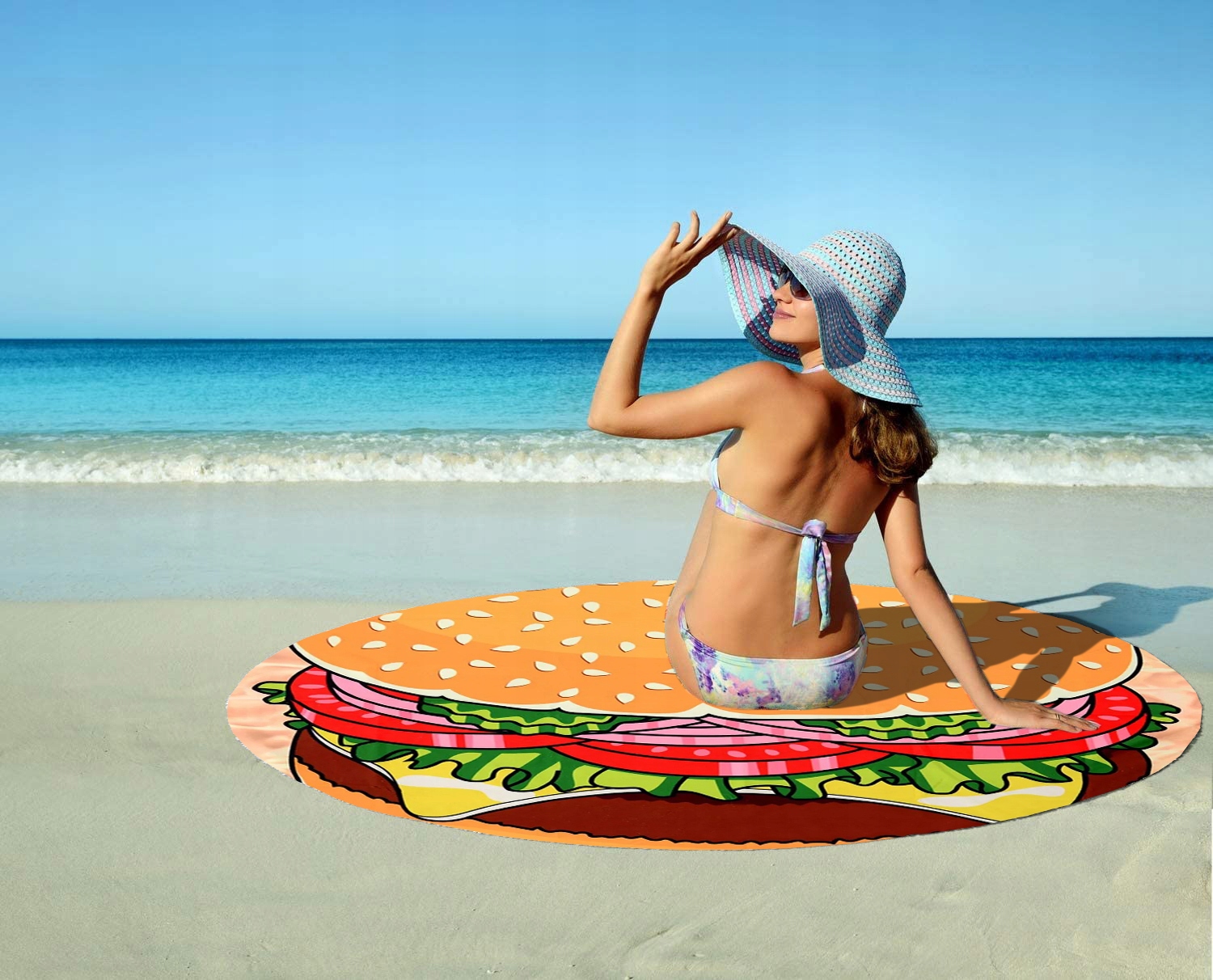 DUŻY RĘCZNIK PLAŻOWY SZYBKOSCHNĄCY 150 HAMBURGER Marka Tutumi