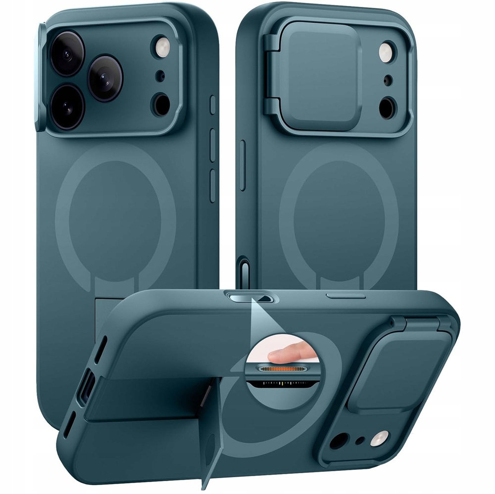 Pouzdro Suritch pro iPhone 17 Pro, ochrana fotoaparátu pro MagSafe, stojánek a kryt