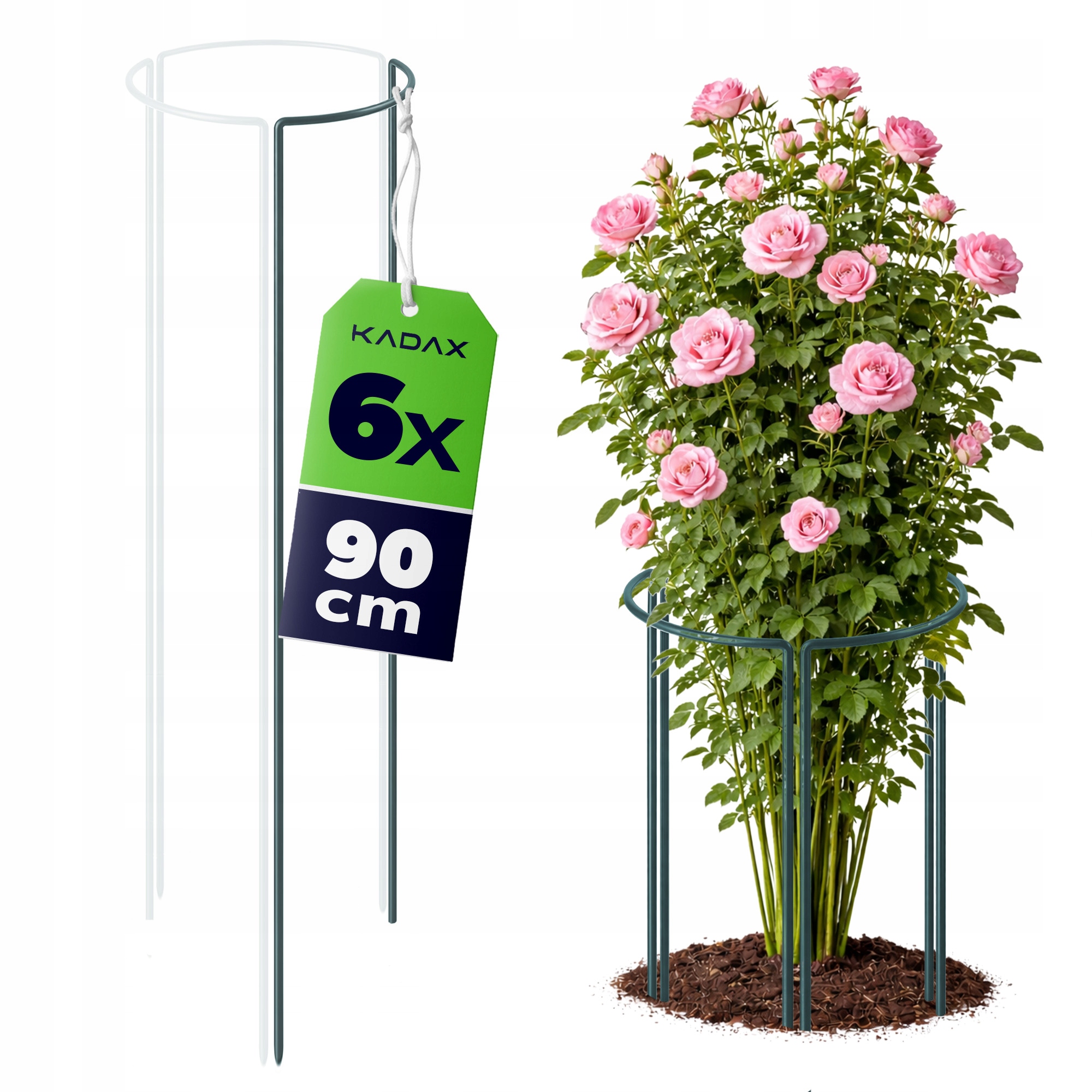 6 SZT. PODPORA DO ROŚLIN 90cm HORTENSJI RÓŻ KWIATÓW MONSTERY METALOWA MOCNA