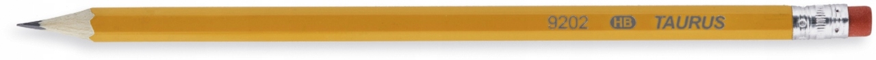 Ołówek z gumką HB Taurus żółty