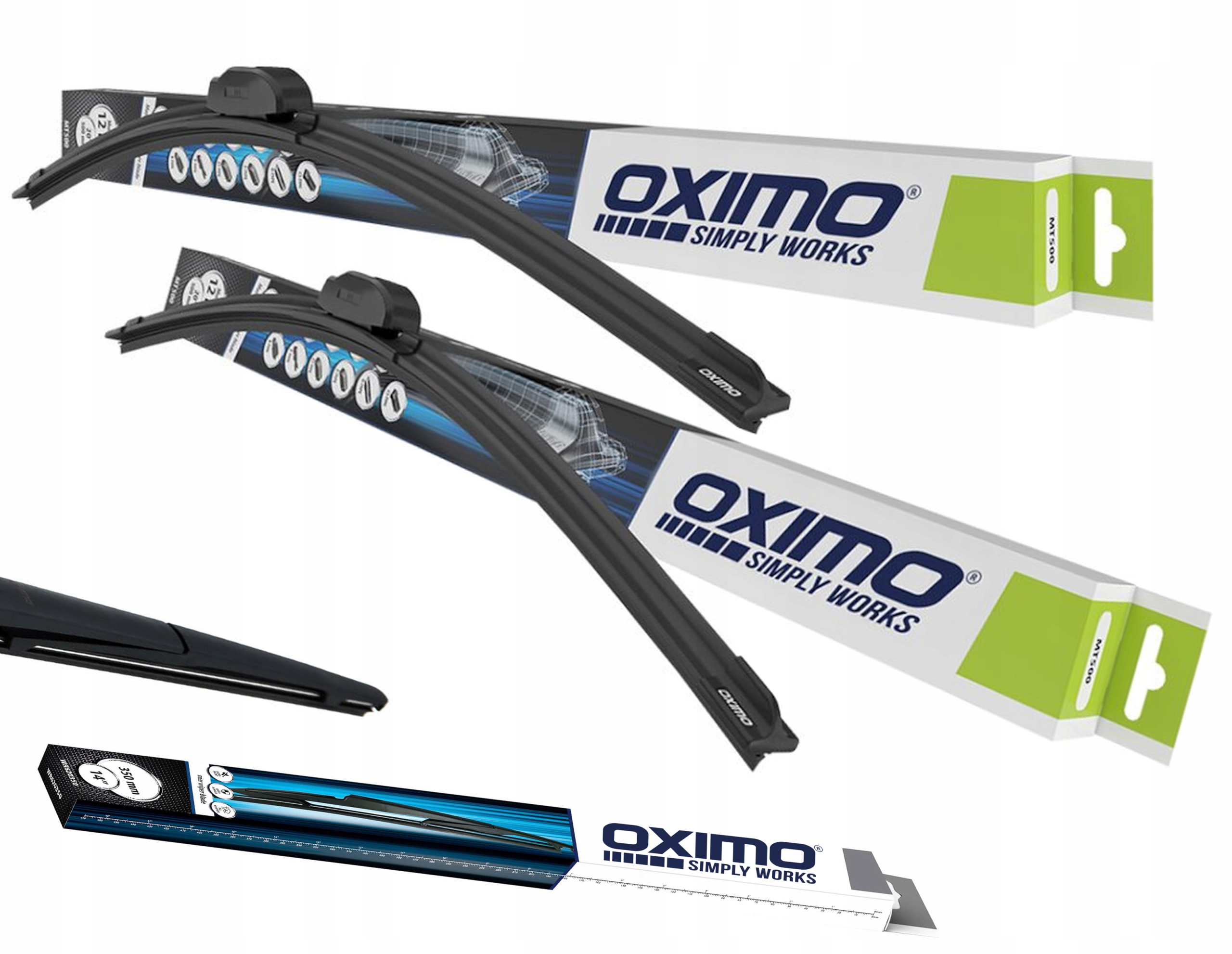 Wycieraczki Płaskie Oximo Przód+tył Citroen C4 Picasso Grand I II 80+75+35