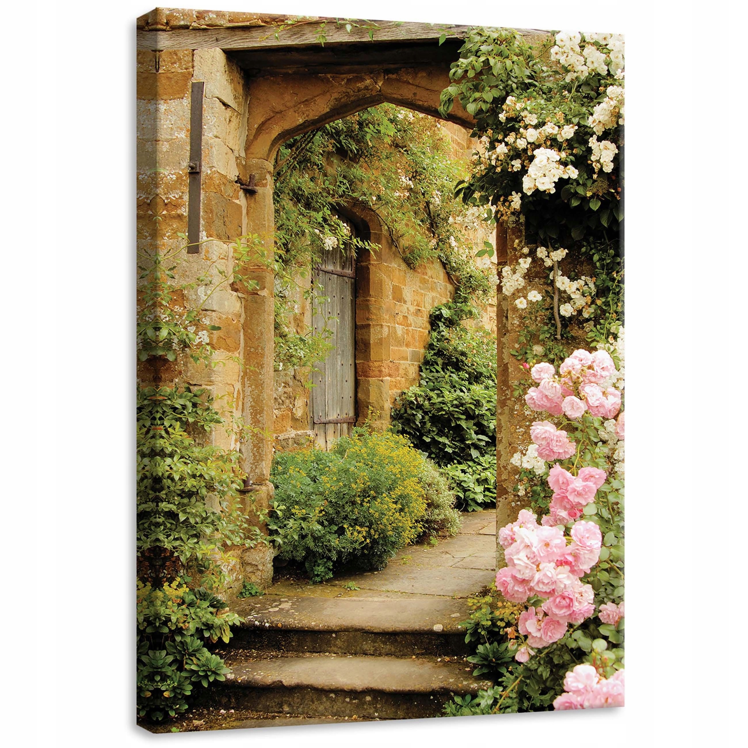 Obraz 50x70 Archa zahrada růže květiny zeleň kámen klid příroda tajemství