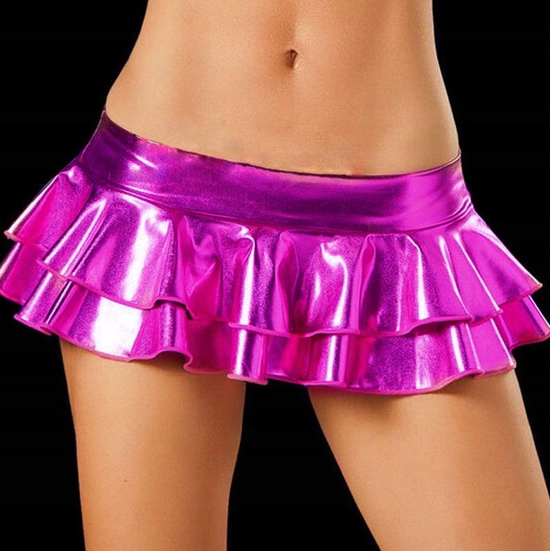 SEXY INTENSYWNIE RÓŻOWA MINI SPÓDNICZKA VINYL XXL Marka inna