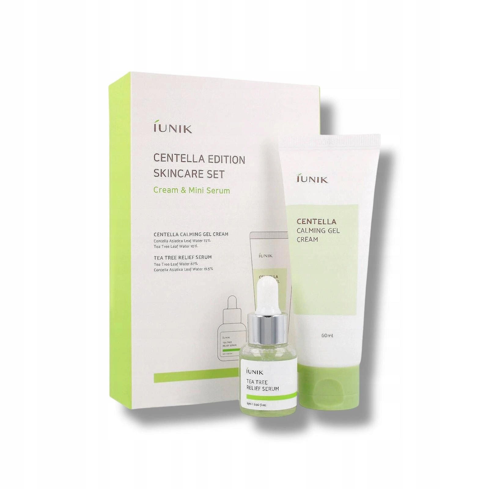 IUNIK SET Centella Edition (Centella Gel Cream 60 ml + Tea Tree Serum 15 ml) - Łagodząco-nawilżający zestaw do pielęgnacji twarzy — 8