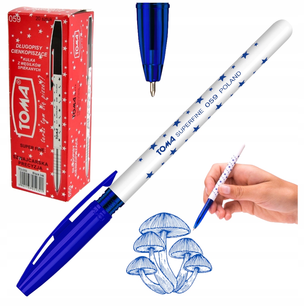 

Zestaw Długopis niebieski gwiazdki 20 szt Toma 059