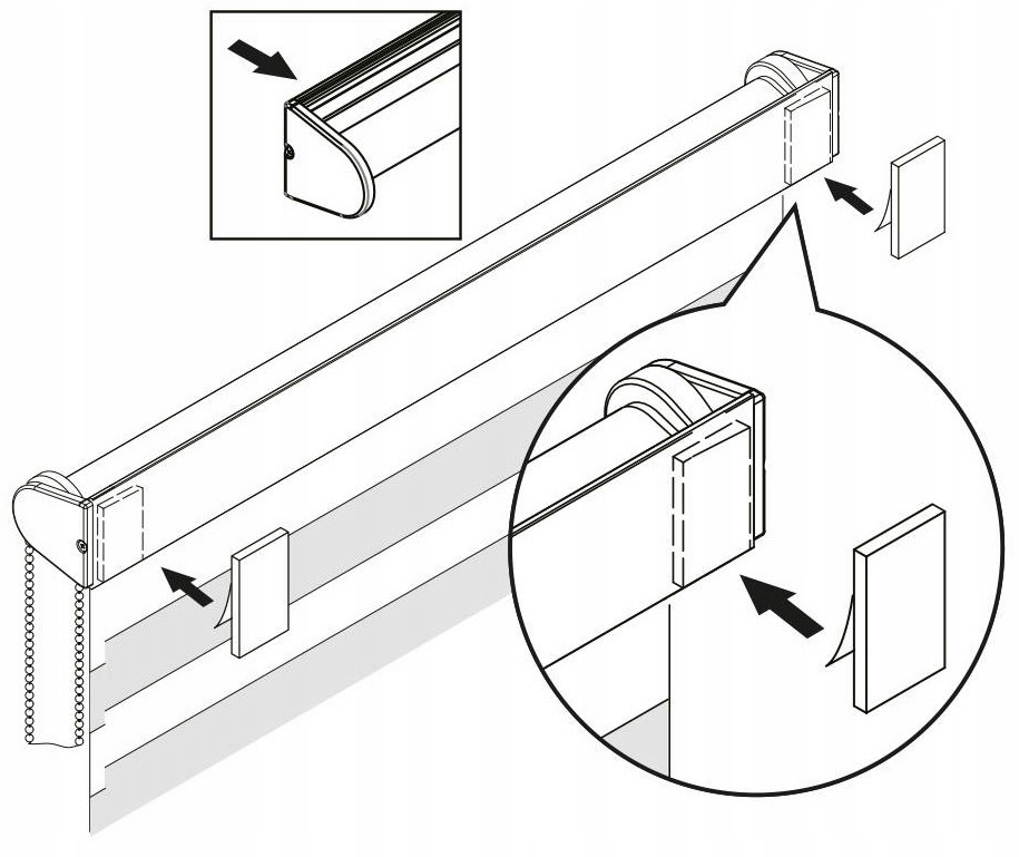 Roleta złożona dzień noc biała 83 x 140 cm Kolor biały