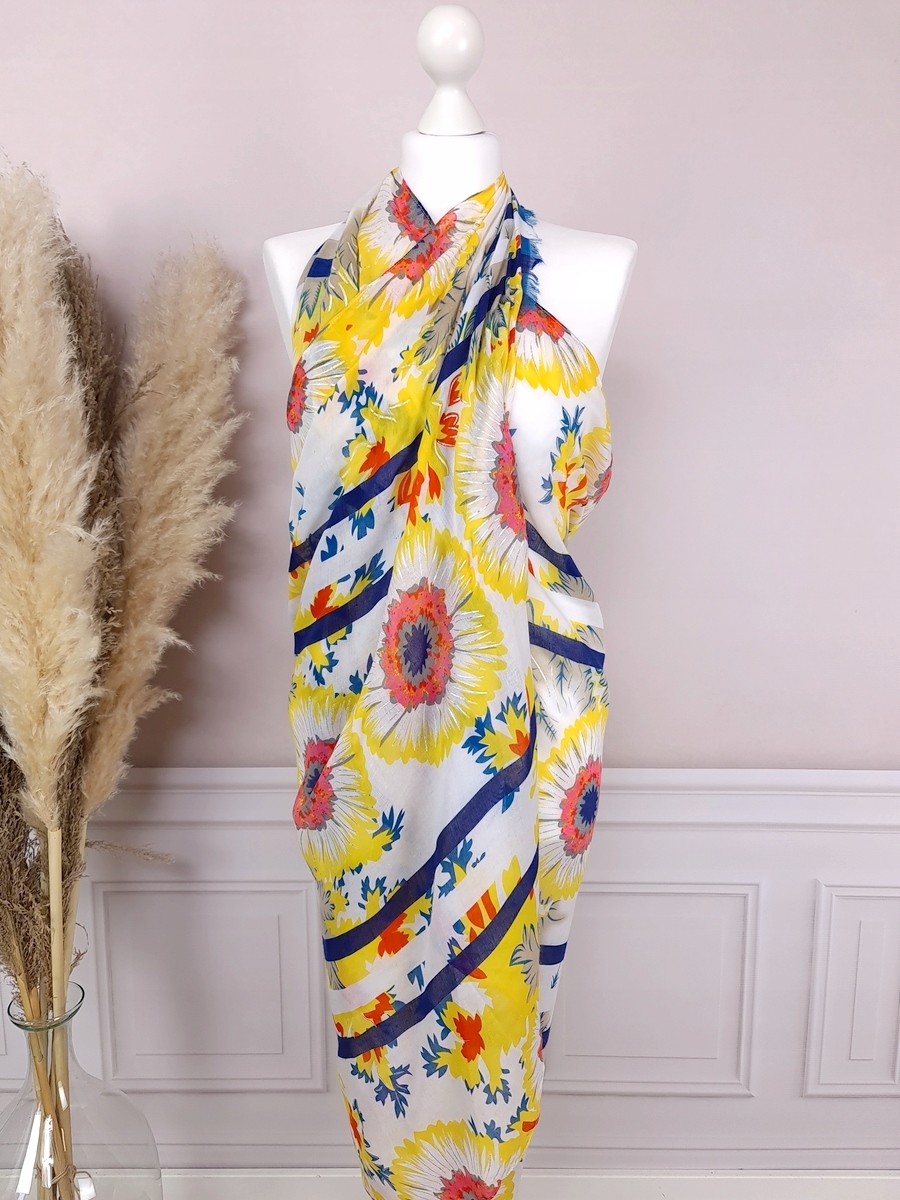 PAREO CHUSTA PLAŻOWA szal narzutka tunika KOLORY Wzór dominujący mix wzorów