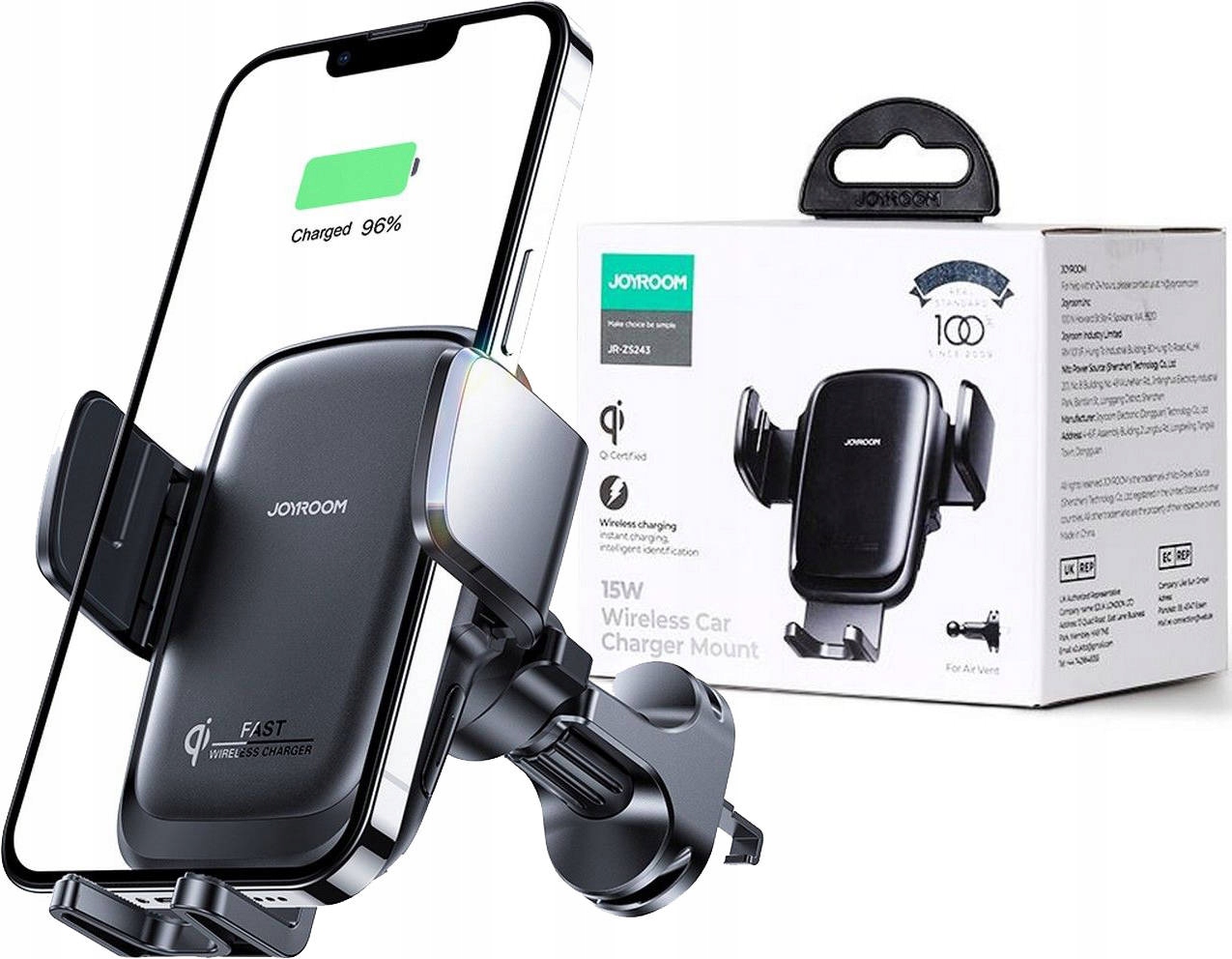 

Joyroom Szybka Ładowarka Qi Uchwyt Samochodowy