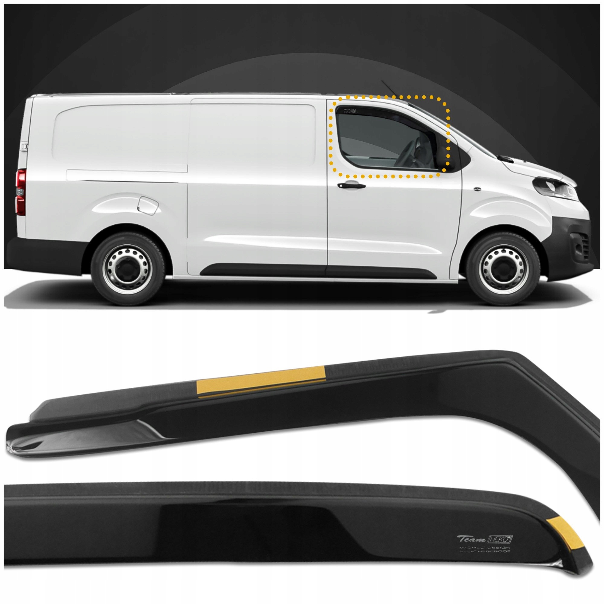 Deflektory krytu bočných skiel Heko pre Opel Vivaro C 2019- 2 ks
