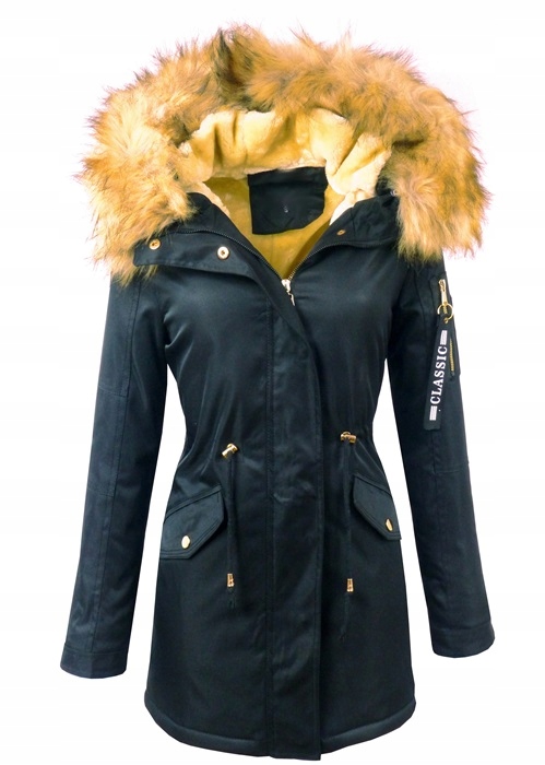 Kurtka Parka Zimowa Ciepła Futerko + KOLORY + Rękaw długi rękaw