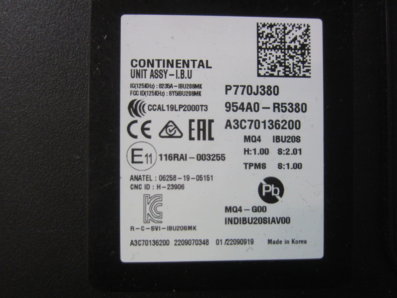 KIA SORENTO IV MQ4 IBU control unit comfort control unit BCM 954A0-R5380