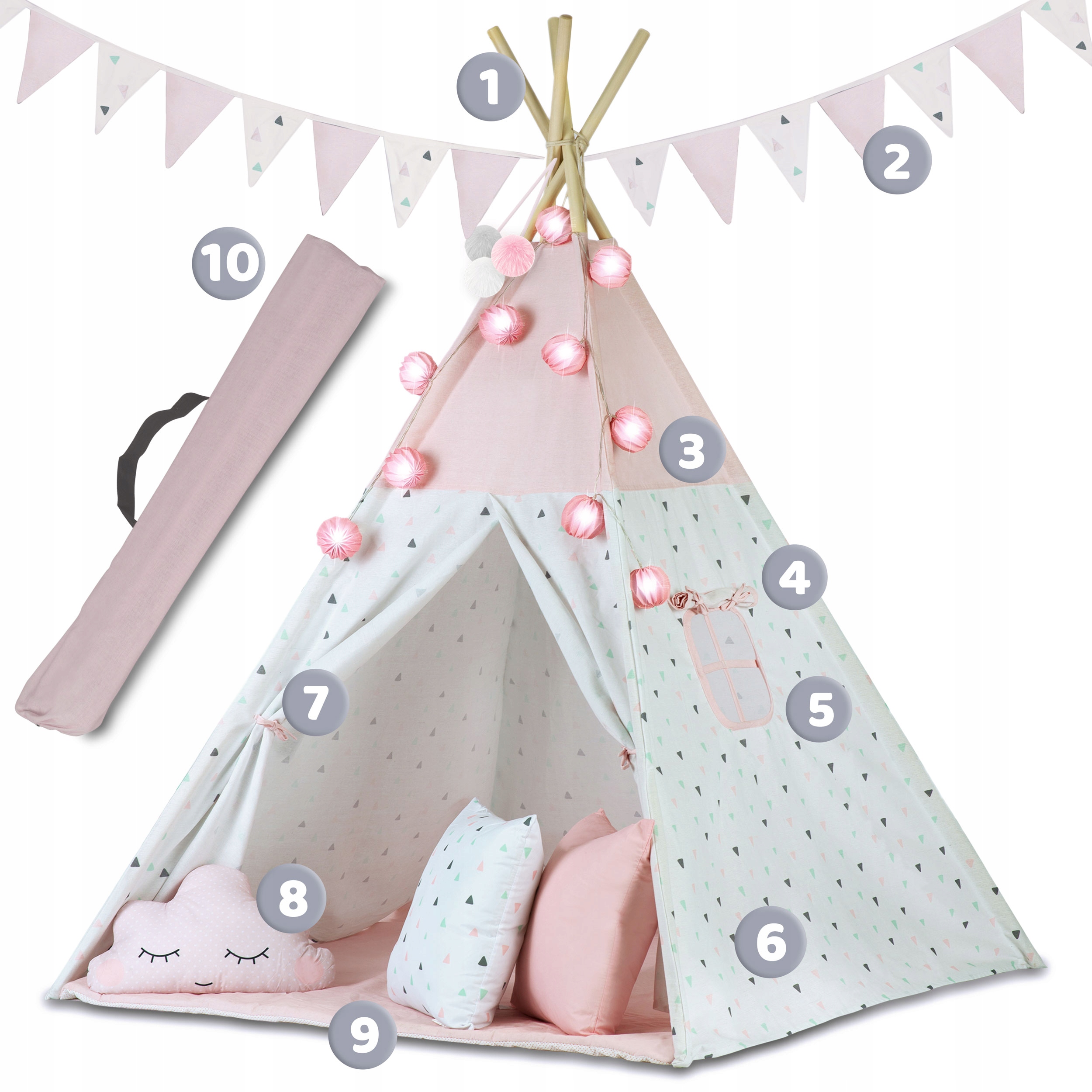 Stan TIPI pre deti TEEPEE Garland OUTLET Výška 190 cm