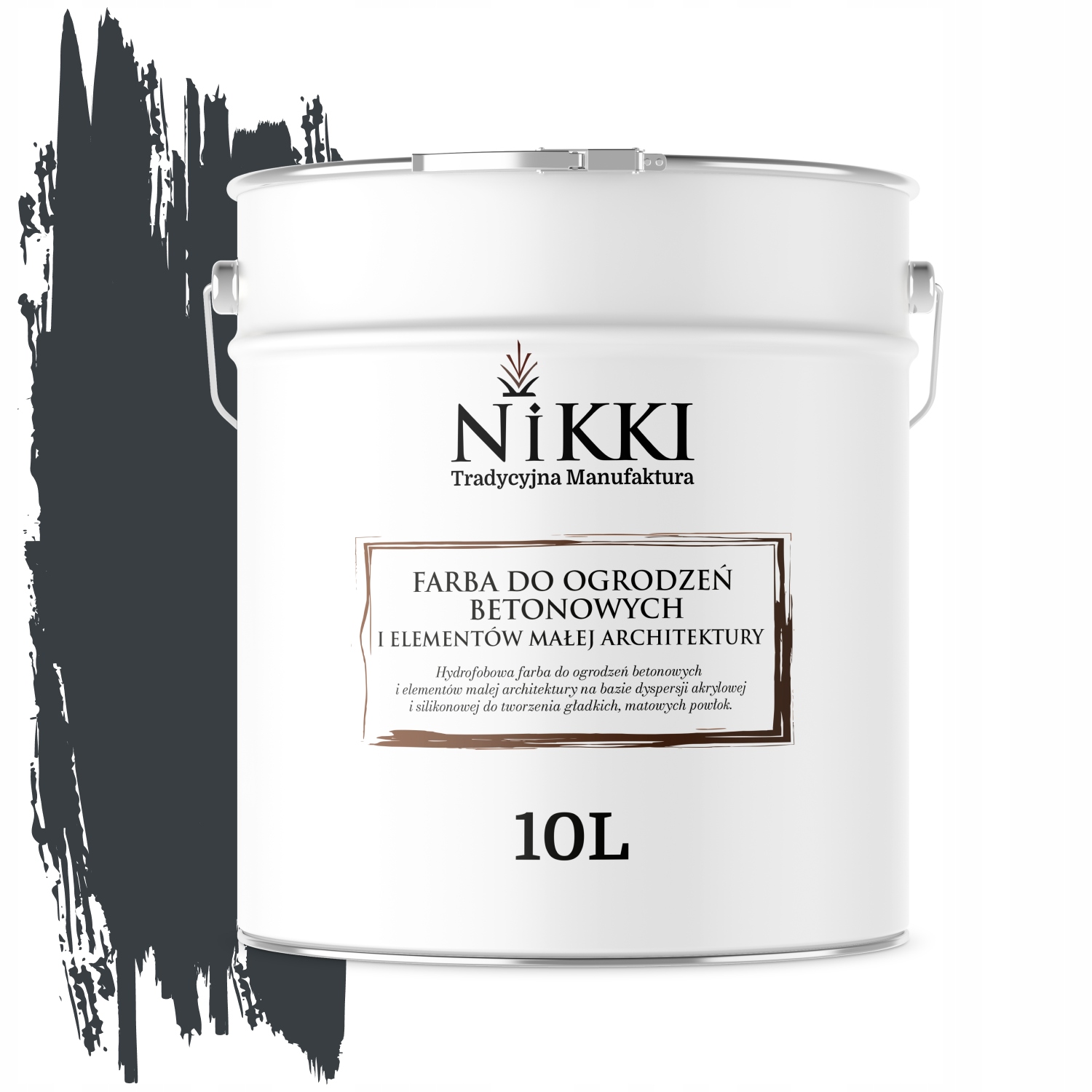 Farba Na Maľovanie Plotov 10 L Betónových Kvetináčov Antracit RAL7016