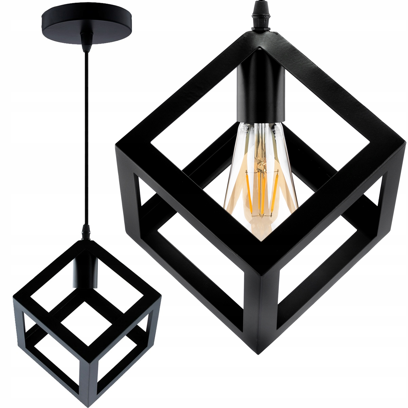 

Lampa Wisząca Geometryczna Kostka Zwis E27 Loft