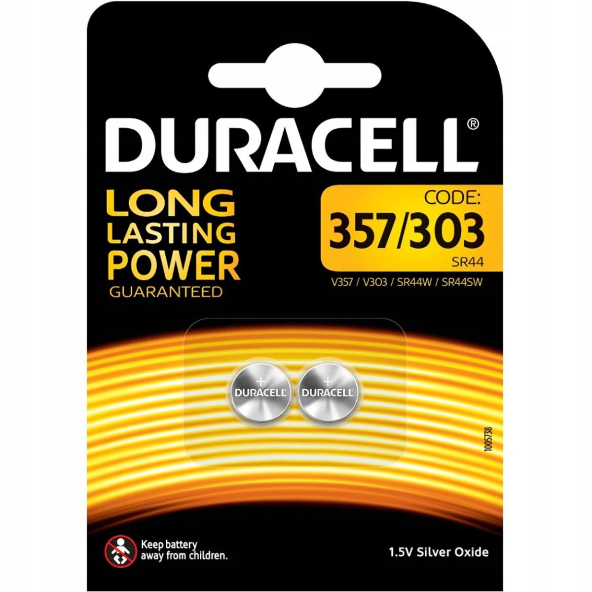 

Baterie Srebrowe Duracell 357 303 SR44 G13 2szt.