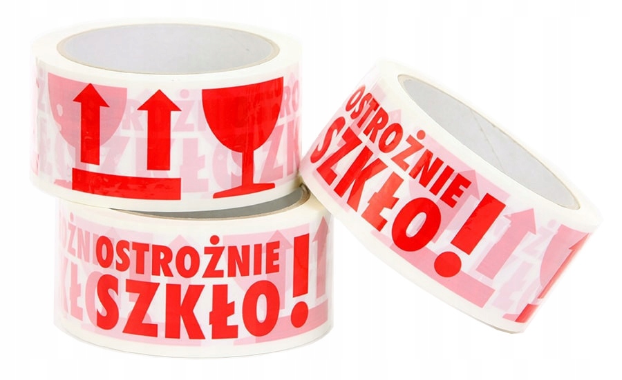 TAŚMA BEZPIECZEŃSTWA PAKOWA OSTROŻNIE SZKŁO