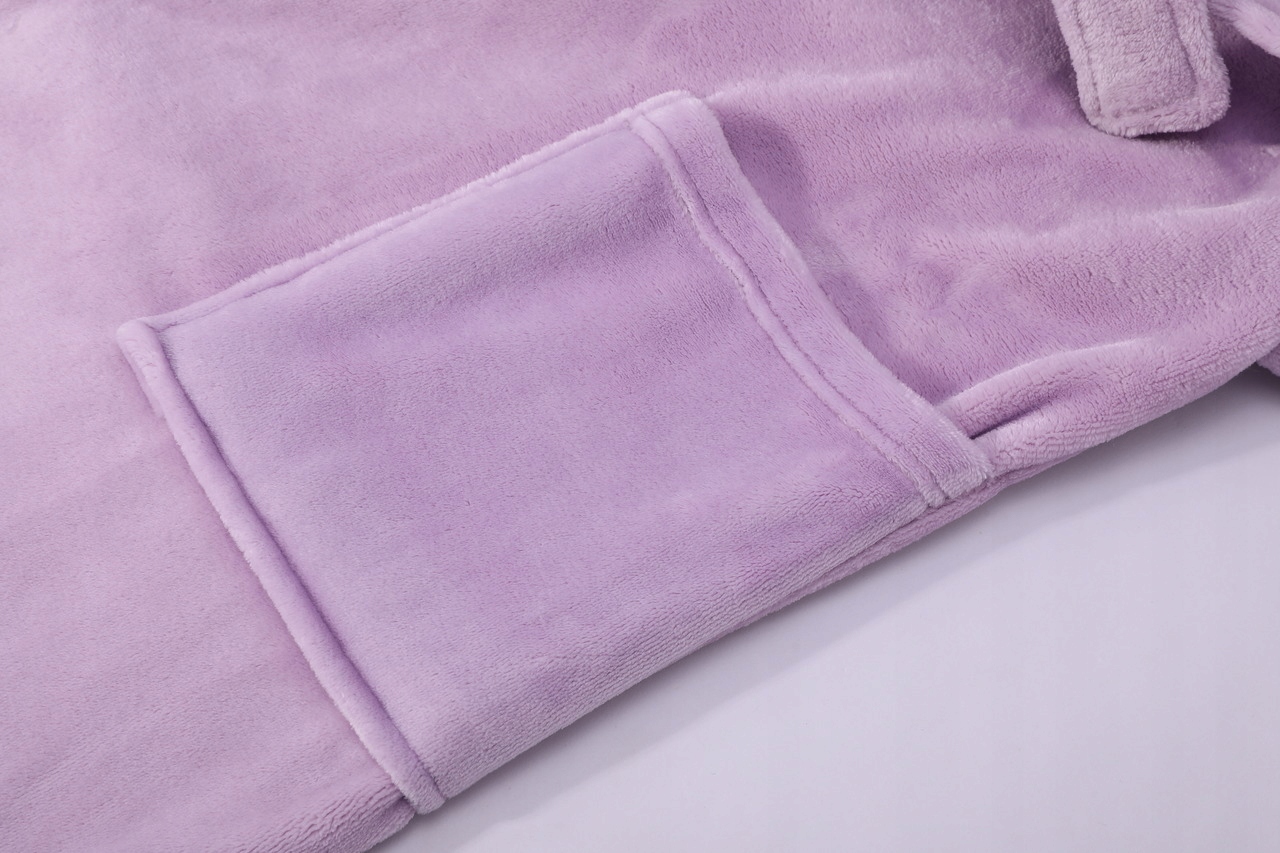 SZLAFROK Z KAPTUREM MIKROFIBR LAWENDOWY L/XL CARLO Materiał dominujący mikrofibra (mikrofaza)