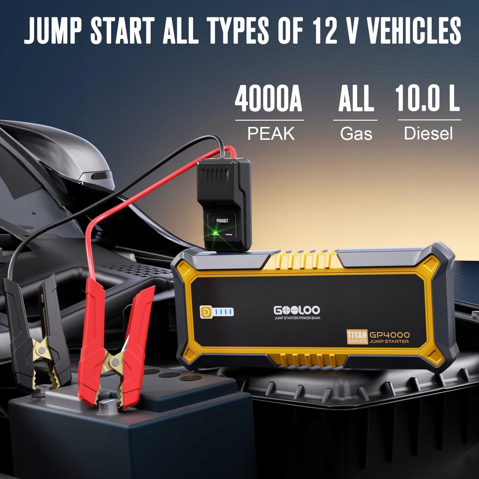 GOOLOO Powerbank 4000A 12V Do Samochodów Benzynowych i Diesla — miniatura 2