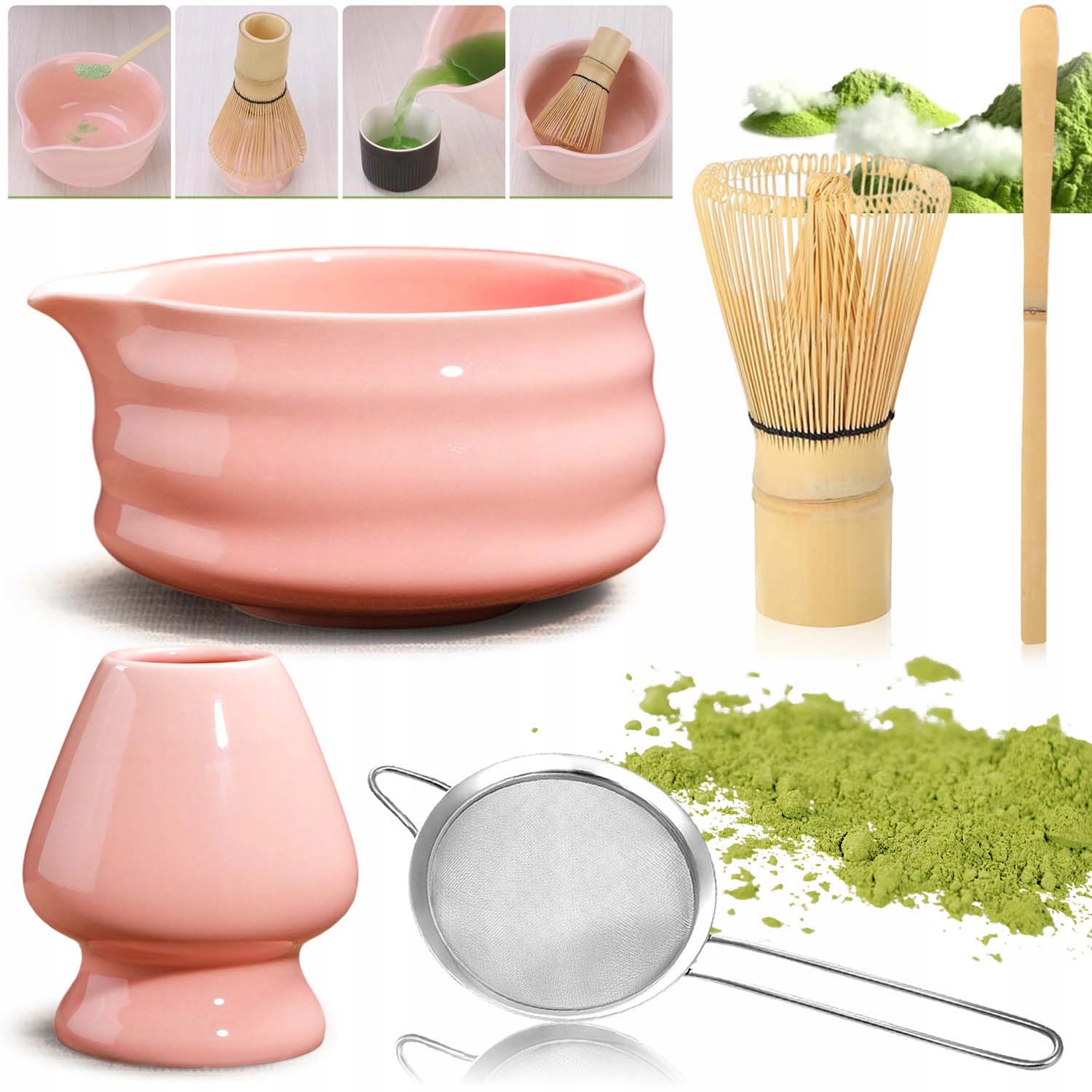 Startovací Sada Matcha Čajová Sada Matcha Pro Čistící Metly