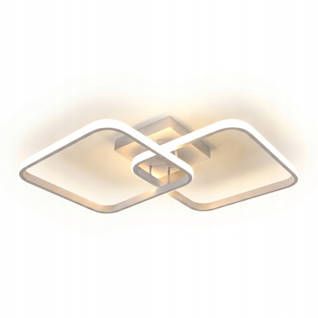 Lampa Sufitowa Led Zyrandol Kwadrat Biały Nowoczesny 42W 3000K