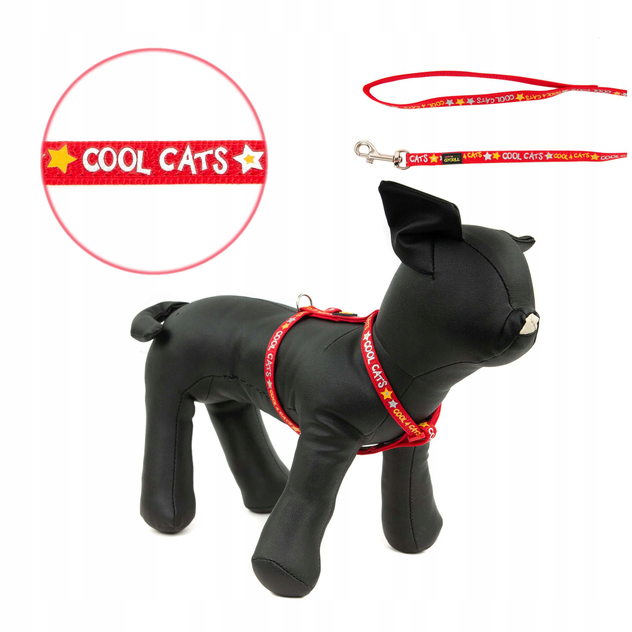 

Szelki i smycz dla kota Trend Cool Cats Czerwone