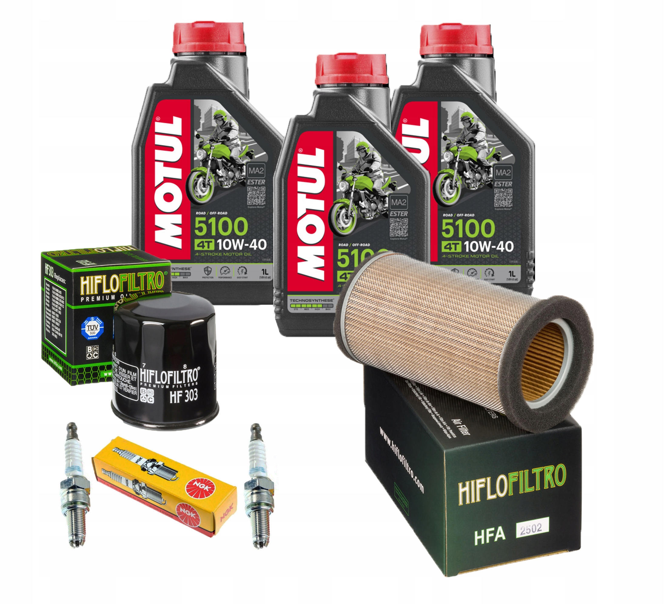 

Filtr Kawasaki Er 500 ER5 Olej Motul 5100 Świece