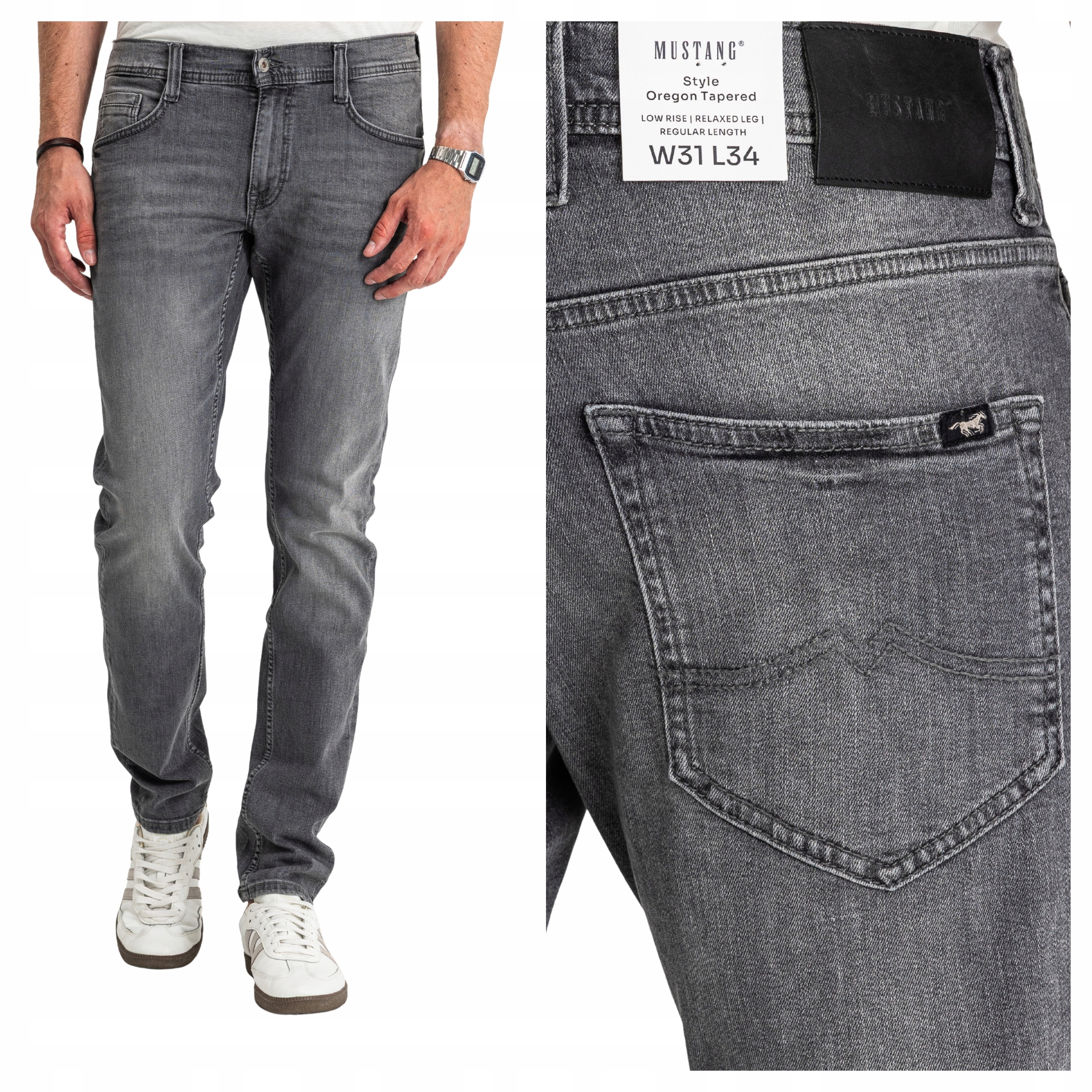 Mustang Oregon Tapered Pánské Jeansy Zúžené Střih Slim W34 L32