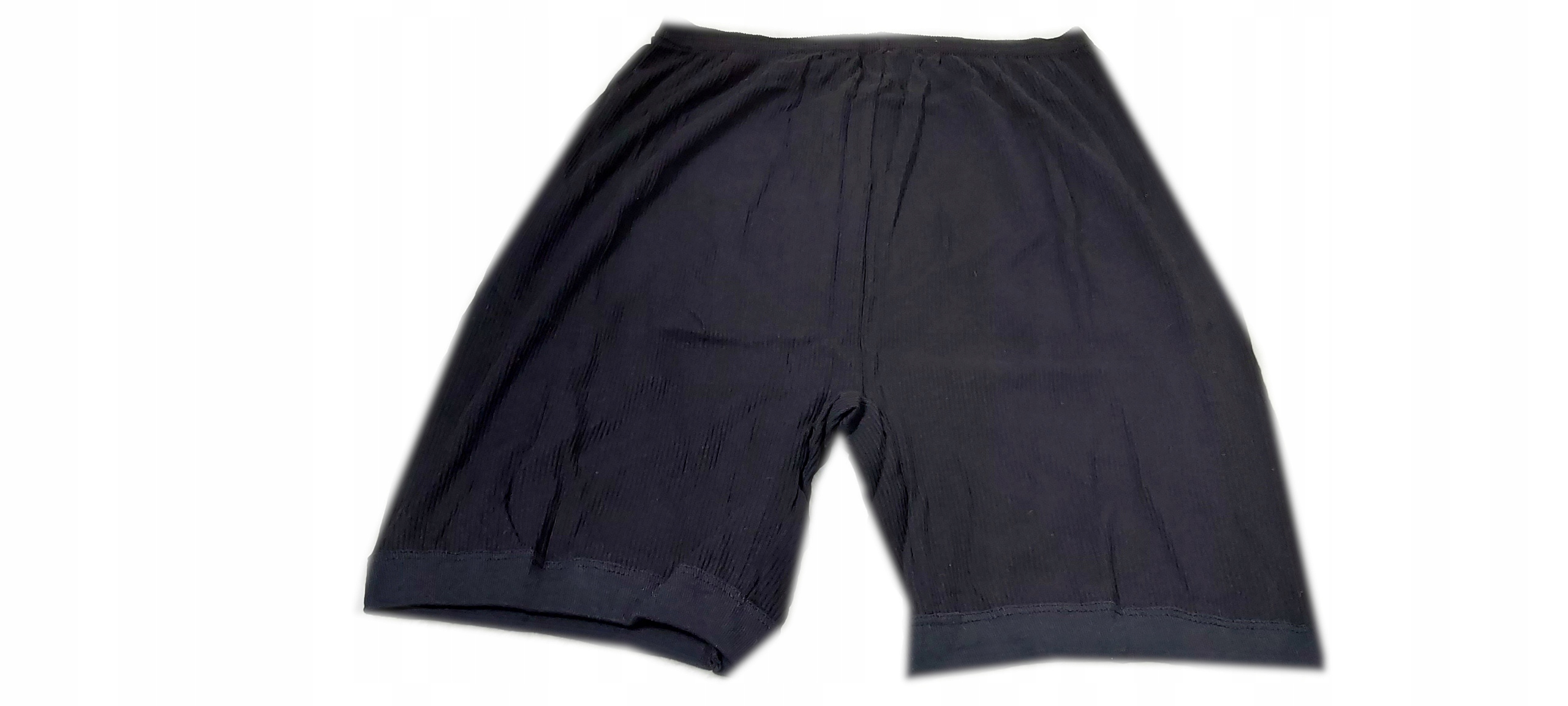 

3XL-BABCINE Majtki Z Nogawką Prążek-bawełna czarne